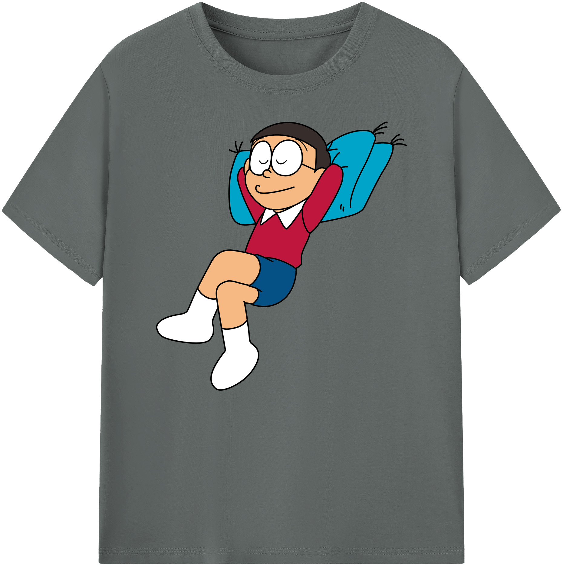 （画像用） ドラえもん 野比 のび太 Doraemon Nobita Nobi 綿100％ メンズ半袖Tシャツ｜肌触りやわらか＆通気性
